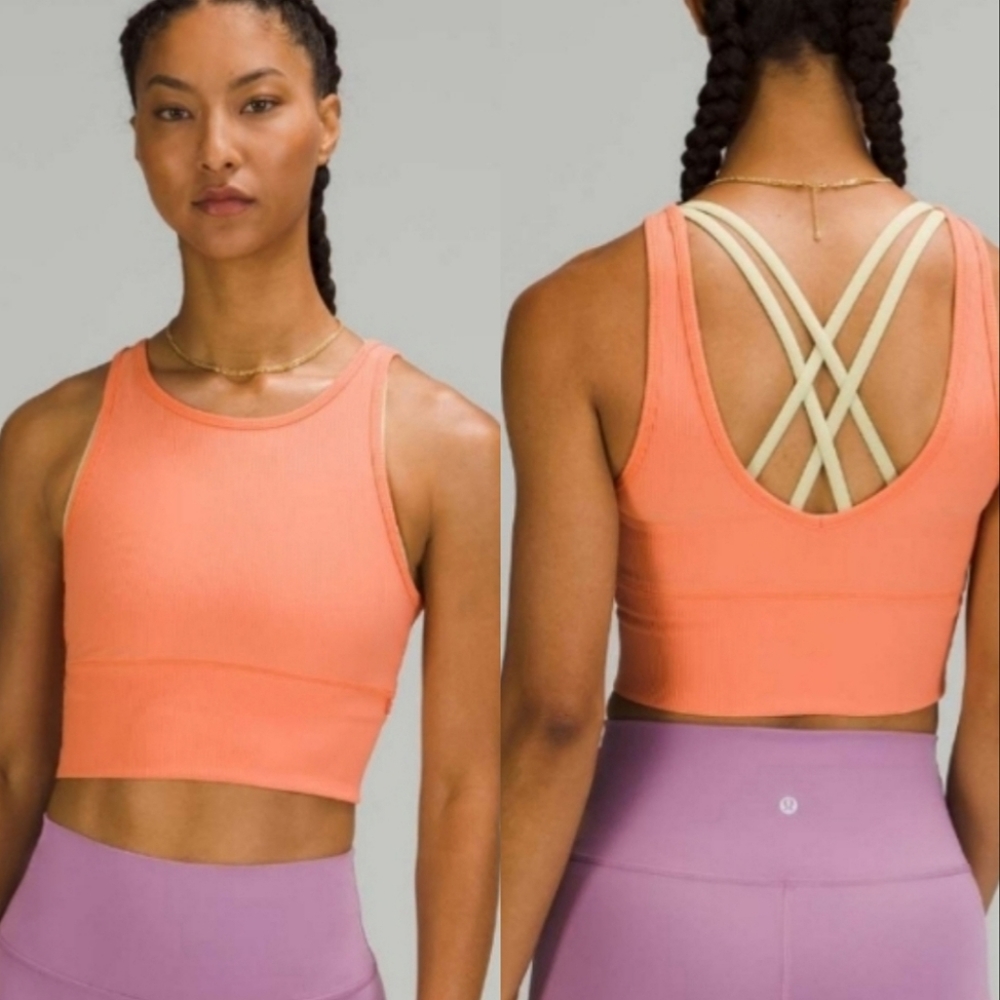 Lululemon Power Pivot Ribbed Tank Top in Golden Apricot size 6